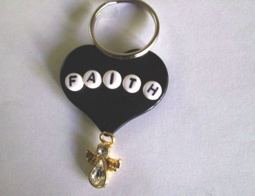 KEY RING HEART FAITH AND ANGEL,  PURSE. JACKET. DIAPER BAG,KEYS,