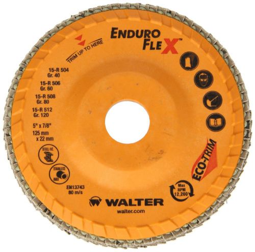 Walter 5&#034; x 7/8&#034; gr60 enduroflex -10 pack, abrasive flap spin on sanding wheel for sale