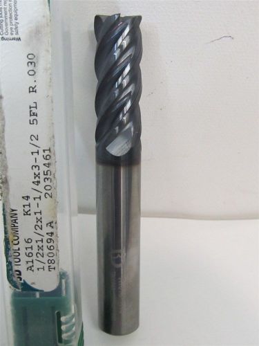 3d tool co. a1616, 1/2&#034; x 1/2&#034; x 1-1/4&#034; x 3-1/2&#034;, .030&#034; radius solid carbide end for sale