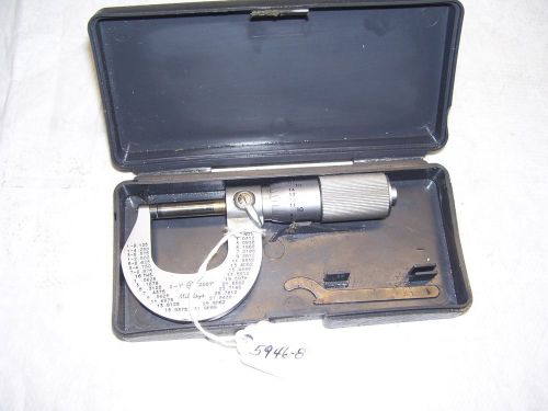 Mitutoyo 0 - 1&#034; (.0001&#034;) Micrometer with adjustment Wrench &amp; Case, Made in Japan