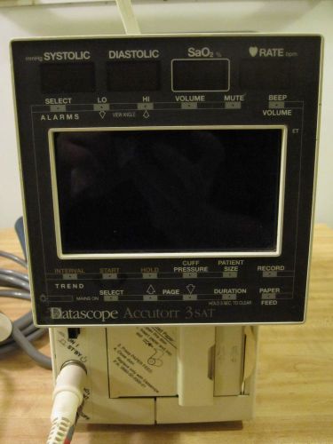 Datascope Accutorr 3 SAT - Vital Signs Patient Monitor w/ Accessories - WORKS