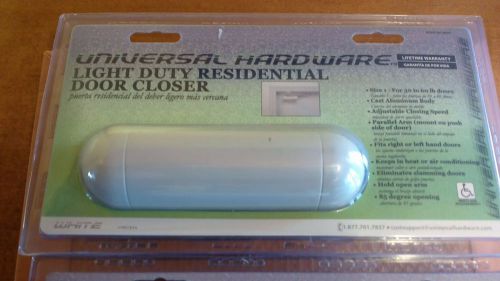 New universal hardware light duty residential door closer, white mpn: uh 4011 for sale