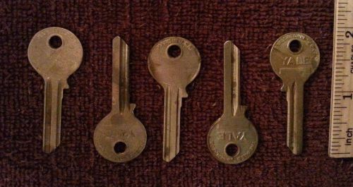 (5) old vintage original yale y52 6 pin key blanks 997l nickle silver for sale