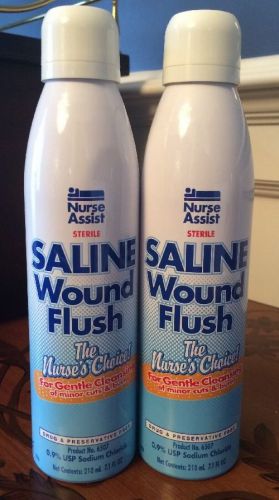 2 Nurse Assist Sterile Saline Wound Flush/Wash-Cleanse Minor Wound/Burn 7.1 Oz