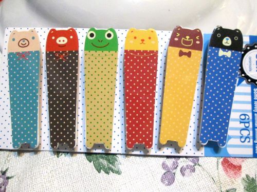 40# 6.CUTE ANIMALS WOODEN PAPER CLIPS NOTE OFFICE, SCHOOL SUPPLIES STUDY ARTICLE