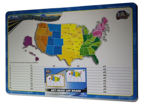 Dry erase lap board learn the states capitals united states map 11x17 for sale