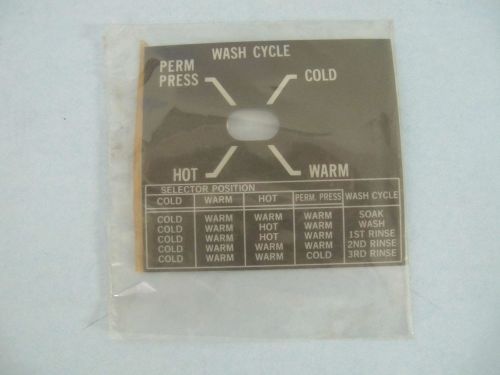 DECAL,WASH CYCLE FOR WASCOMAT PART# 099873 BPR