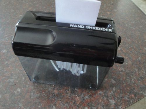 Hand Operated Paper Shredder Strip Cut Portable Black