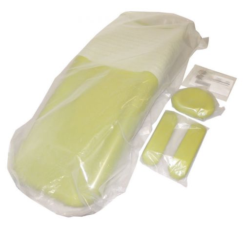 New adec 1021 dental chair upholstery seat cushion head &amp; arm rests lemon-grass for sale
