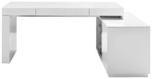 S005 Modern White High Gloss Office Desk