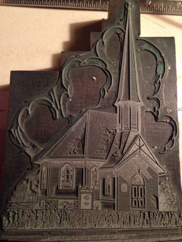 Church Block Printer Block Woodmetal Stamp Large