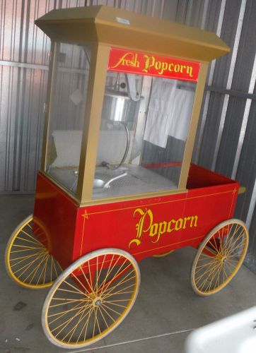 LARGE GAY WIZ POPCORN MAKER MACHINE FOUR WHEEL ROLLING CONCESSION STAND CART