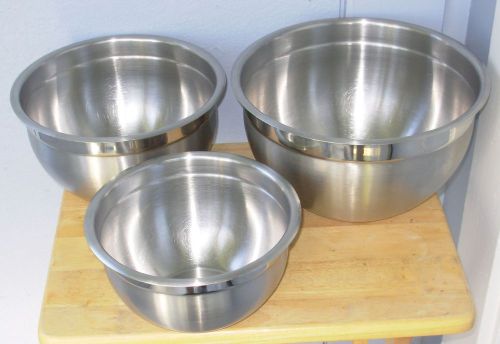 Kirkland stainless steel NSF commercial restaurant 3 mixing bowl set 3, 5, 8 qt