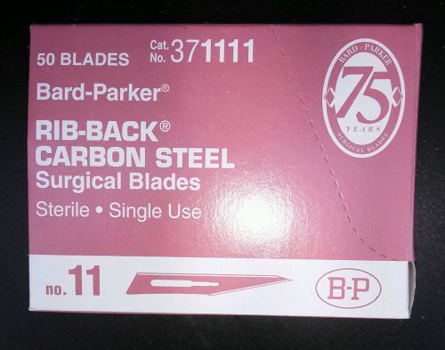 BD Bard-Parker #11 Surgical Blades Carbon Steel 50/bx #371111 Sterile Aspen