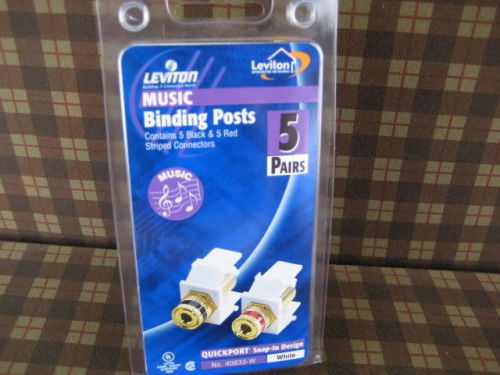 NEW LEVITON MUSIC BINDING POST 5 PAIR 10 PIECES QUICKPORT 40833