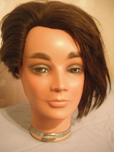 Vintage Solid Wood Hand Painted Women&#039;s Mannequin Head