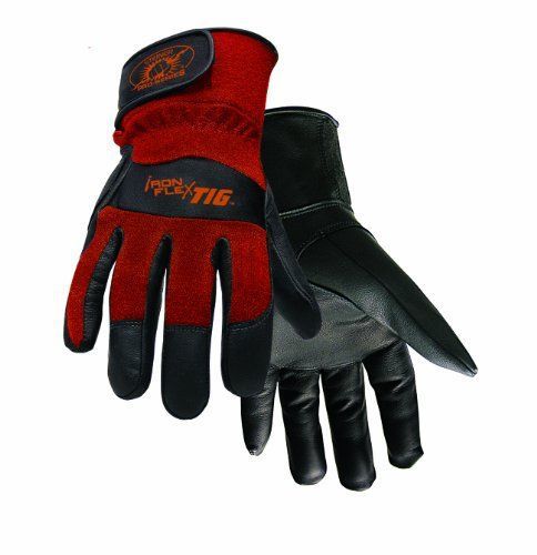 Steiner 0262l sps ironflex tig gloves  black premium grain kidskin  brown revers for sale