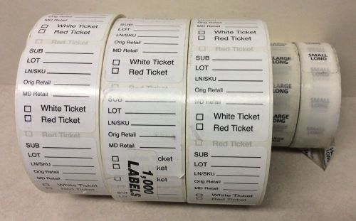 3000 self-adhesive retail labels 2&#034;x 1-3/4&#034; stickers tags-thrift/clothing+extras for sale