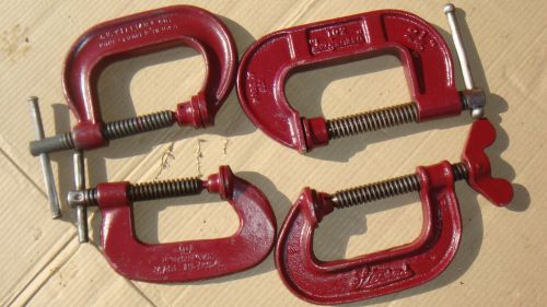 LOT OF FOUR 2&#034; AND 2-1/2&#034; C-CLAMPS