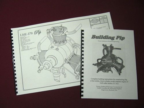 Drawings plans for radial model 4-stroke airplane engine, model engineering hsm for sale
