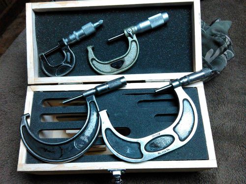 1&#034; through 4&#034; micrometer set for sale
