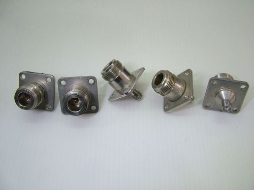 Lot Of 5 N Type To SMA (F) (F) Adapters/panel P5000538