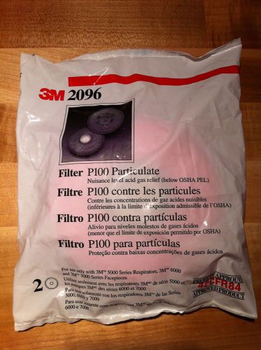 3m 2096 p100 particulate filters, nuisance level acid gas relief, pack of 2 for sale