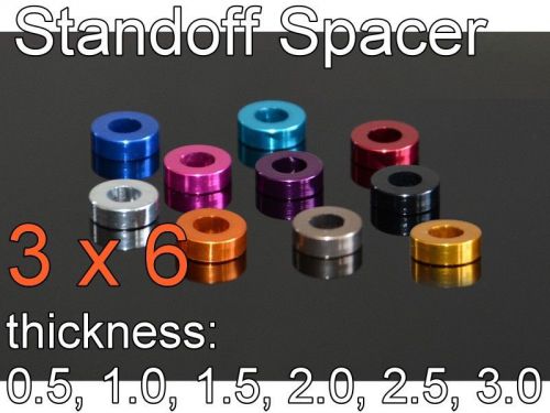 3mm x 6mm Aluminum Color Standoff Spacer 0.5 1.0 1.5 2.0 2.5 3.0 x 10 for RC Car
