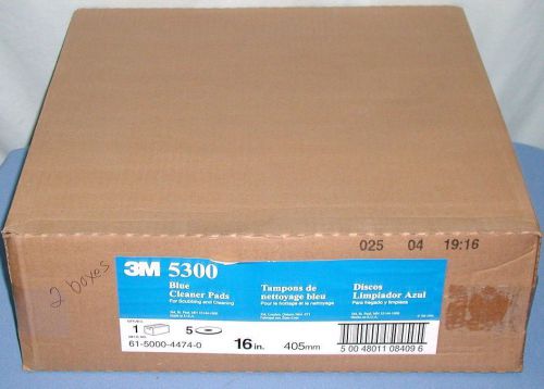 LOT (5) 3M 16&#034; 5300 Blue Floor Buffer Scrubbing Cleaning Pads 61500044740 *NEW*