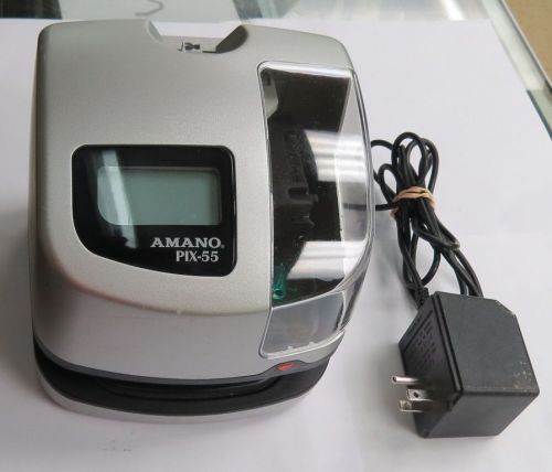 Amano PIX-55 Time Clock Recorder USA w/ AC Adapter