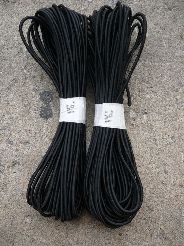 2 Pack Black MICRO Nylon coated rubber rope shock cord 4mm x 50&#039; MINI Bungee