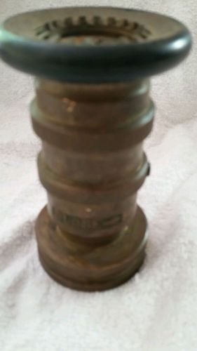 HEAVY VINTAGE 1.5&#034; SOLID BRASS FIRE HOSE WATER  NOZZLE - USED / OLD ANTIQUE