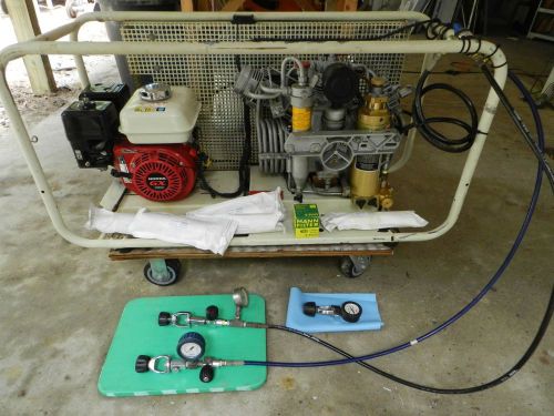 Bauer scuba air compressor honda gas 7+ cfm 2 fill whip yoke for sale
