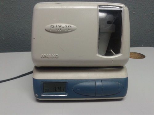 Amano pix-10 time recorder electronic time clock stamp recorder for sale