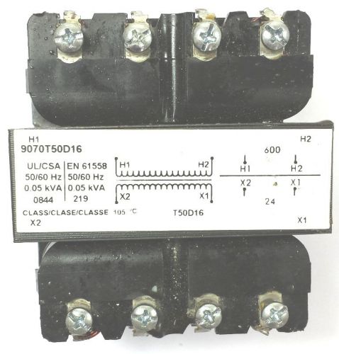 SQuare D 9070T50D16 .05KVA 1PH 600PV 24SV MACHINE CONTROL TRANSFORMER