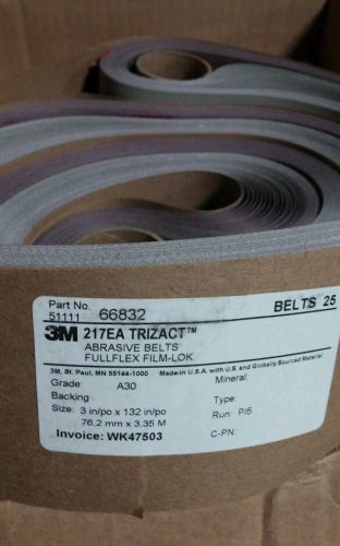 5 ct. TRIZACT 217EA Grit A30 3 inch, x 132&#034; Coated Aluminum Oxide Sanding Belt