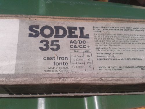 1X Sodel 35 Cast iron fonte repair Welding electrodes rods 2.5kg 5.5lbs 1/8