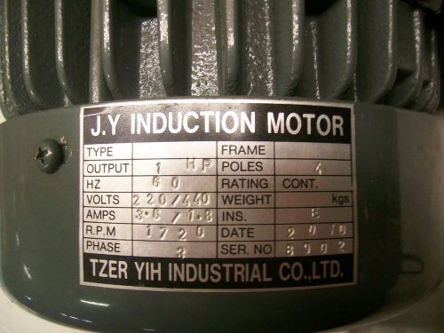 1 hp 3 phase electric motor TZER Y1H Industrial