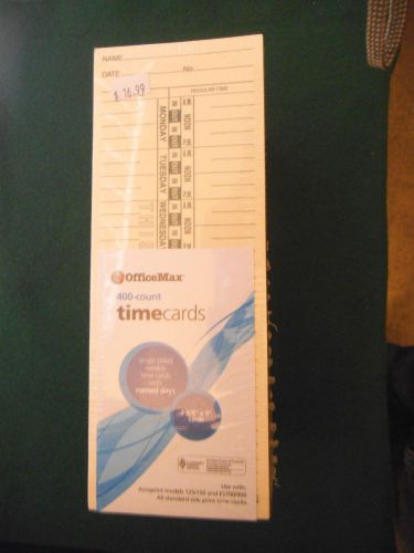 Office Depot 400ct Timecards Single Side, Weekly, with Named Days