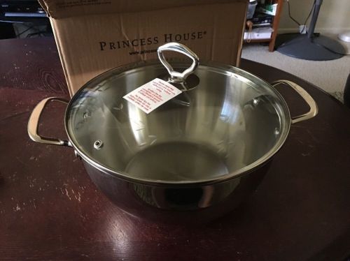 PRINCESS HOUSE Stainless Steel 8 Qt. Braiser with Glass Lid # 6776 NEW