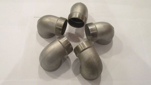 5-NEW!!! Stainless Steel 2 inch st. elbows,90 degree, NPT