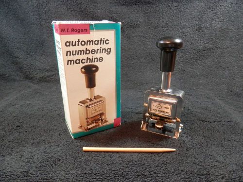 W T Rogers Automatic Numbering Machine No. 04213 with Box