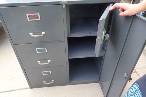 Industrial COLE STEEL Filing Cabinet and Safe Combination Lock Gun Shelves Keys
