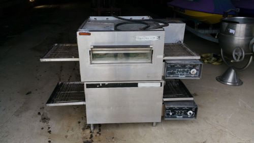 Double Deck Lincoln Impinger Model 1132 Conveyor Convection Pizza Oven Electric
