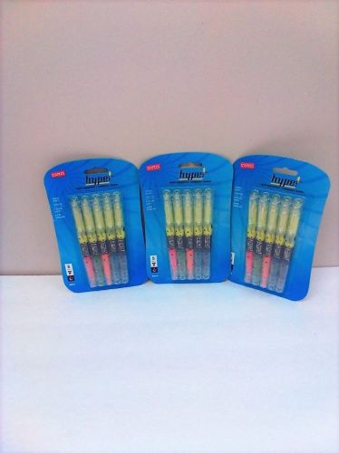3 - Staples Hype Double Ended Liquid Highlighters Chisel Tip 5 Pack 40924 New!!!