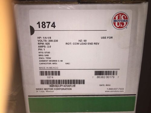 US Motors 1874 Condenser Fan Motor 1/4-1/8 HP 825 Rpm