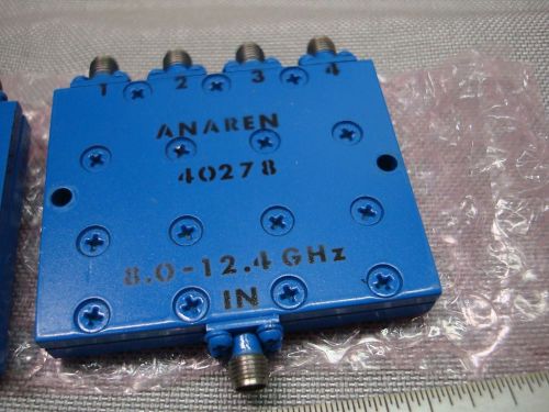LOT OF 2 ANAREN 40278 4-WAY POWER SPLITTER 8-12.4 GHz 1-IN TO 4-OUT SMA-FEM