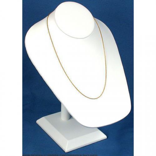 Necklace Chain Bust White Faux Leather Jewelry Display