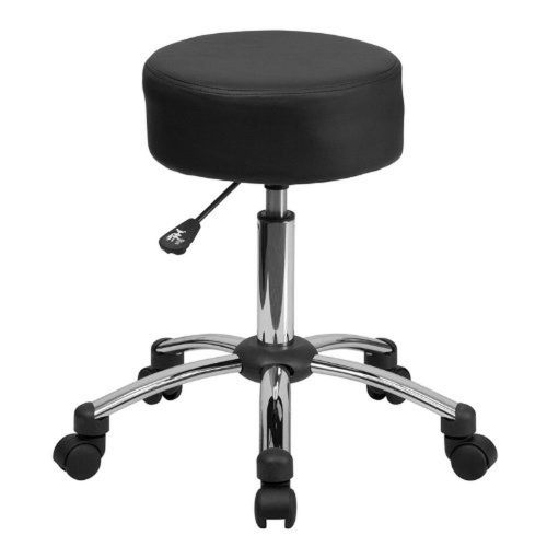 Medical ergonomic stool with chrome base black/ chrome flash furniture for sale