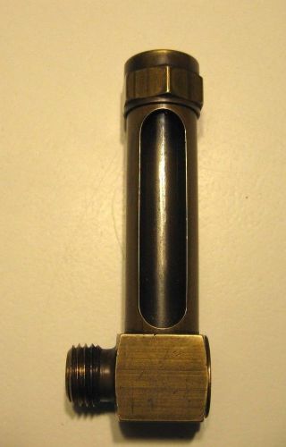 Vtg brass oil sight tank gauge-motorcycle-hit miss-3-1/8&#034; for sale